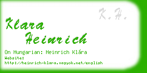 klara heinrich business card